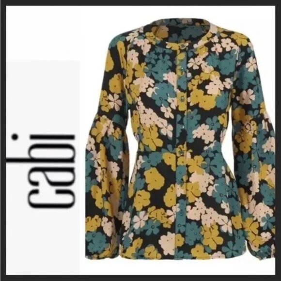 CAbi Tops - CAbi Favorite Blouse Floral Poet Balloon Sleeves 4158 Small